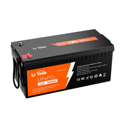 Litime 12V 300AH LiFePO4 Deep Cycle Lithium Battery 200A BMS for RV Solar Marine - Image 1 of 4