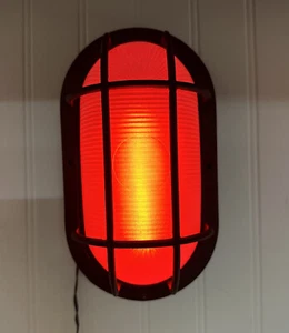 Minispotlight.com 12v Oval Caged Red LED Haunted House Escape Room 8.5” X 4.5” - Picture 1 of 8
