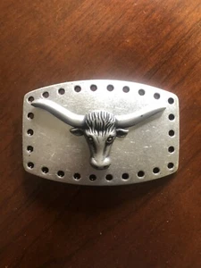 Western Longhorn Steer Cowboy Cowgirl Texas Rodeo Unisex Men’s Belt Buckle - Picture 1 of 2