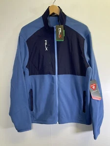 RLX Golf Ralph Lauren Mens L Full Zip Jacket Icon Fleece Blue Primaloft Hybrid - Picture 1 of 9