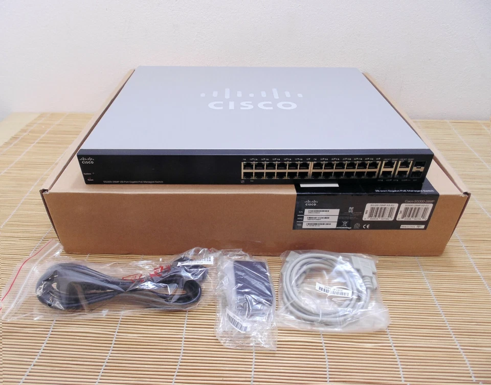 Neu Cisco SG300-28MP-K9-EU 26 Gigabit, 24 PoE+ ports New Open Box - Bild 1 von 1