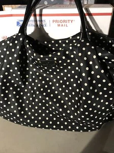 KATE SPADE WKRU1613 Stevie Baby Diaper Bag Black w/ White Polka Dots - Picture 1 of 9
