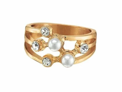 Кольцо Avon с жемчужными каплями размер 6 новое в коробке с 2019 года - Изображение 1 из 4