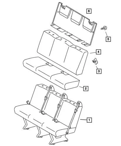 Genuine Mopar 2004 Dodge Sprinter 2500 Rear Passenger Seat Back Panel 5134100AA - Image 1 of 1