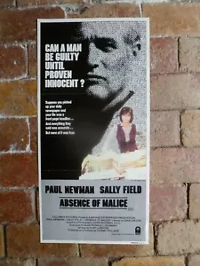 ABSENCE OF MALICE ORIGINAL MOVIE POSTER SALLY FIELD 13 X30 INCHES - Picture 1 of 1