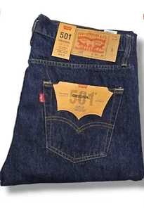 Levi's 501 Original Jeans Men Regular indgo and Dark Blue W30 L32 & W40 L32 - Picture 1 of 11
