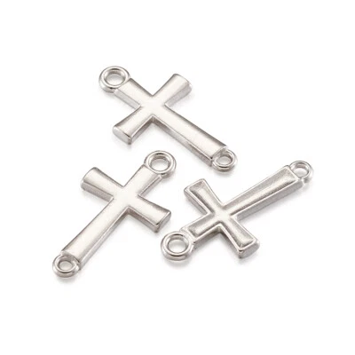 20x Dos Agujeros Cruz Sin Plomo Sin Níquel Metal Aleación Eslabones 14.5x27x2.5mm Agujero 2.5mm Foto 1 de 4