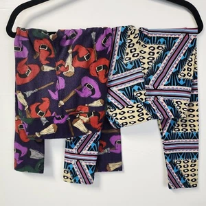 LuLaRoe Kids Leggings Small Medium S/M New Soft 2 Pack Halloween Geometric - Picture 1 of 5