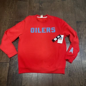 NFL Vintage Marks Mens Large Houston Oilers Sweatshirt Red NWT $75 - Picture 1 of 8