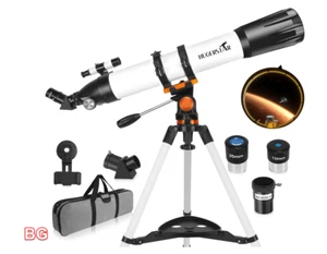 HUGERSTAR Telescope, 90mm Telescopes 800mm Refracting Telescope Fully Multi-Coat - Picture 1 of 7