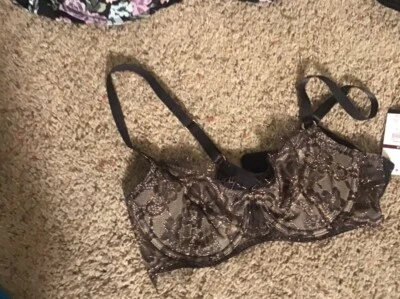 Women’s Sofia Intimates Black Eyelash Lace, Mesh, Balconette Bra Size 36B- New - Image 1 of 4