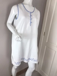 JWF Breatheable 100% Cotton Embroided White Nightie UK Size S - Picture 1 of 12