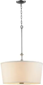 61007 Manoa 3-Light Pendant with White Shade - Picture 1 of 2
