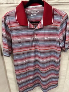Nike Golf Tour Performance DRI FIT Polo Shirt Striped Short Sleeve SZ Medium M - Picture 1 of 6