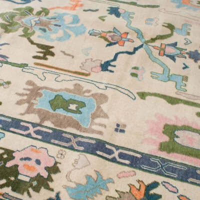 Alfombra de lana Oushak beige anudada a mano 5x8, 6x9, 8x10, 9x12, 10x14, 12x15 para el hogar Foto 1 de 4