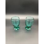 Vintage Green Glasses Water Drinking Tumblers Cristar Lexington Turquoise