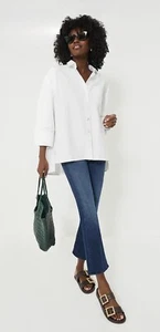 Tuckernuck+Pomander Place White Adair Shirt | M | Oxford | 3/4 Sleeves | NWT - Picture 1 of 11