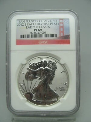 2012 S Reverse Proof Silver Eagle from San Francisco Eagle Set NGC PF 69 - Image 1 of 4