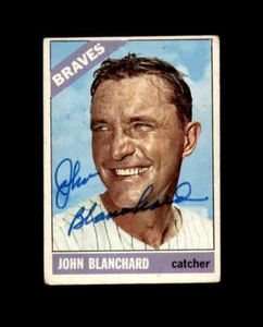 John Blanchard Hand Signed 1966 Topps Milwaukee Braves Autograph - Picture 1 of 2