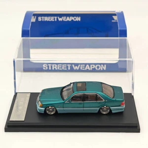 1:64 Street Weapon Mercedes Benz W140 S600 Green Limited 499 Diecast Model Car - Imagen 1 de 7