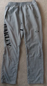 Oakley Men's Sz XL Gray Lightweight Performance Pants Pockets Black Spellout - Picture 1 of 24