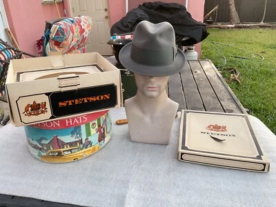 Vintage Excelente Stetson Dove Gris Castor 10 7-1/8+++ 7-1/4 y Caja? Foto 1 de 4