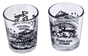 Set 2 bicchieri vintage Tony's On The Pier Rocks Highball vecchia moda Redondo Beach - Foto 1 di 8