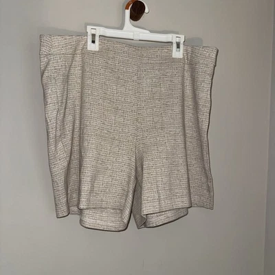 Nanette Lepore Striped Pull On Stretchy Shorts Beige White Size XL - Image 1 of 4