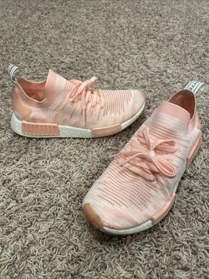 Adidas NMD R1 STLT Primeknit Estilo #AQ1119 Rosa Blanco Hielo Para Mujer Talla 9.5 Foto 1 de 4
