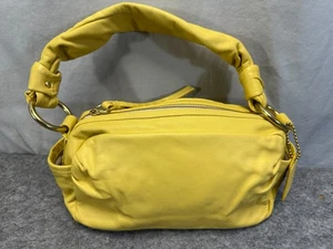 Vintage COACH Parker Leather Zip Shoulder Bag Handbag Purse Yellow #13442 - Foto 1 di 11