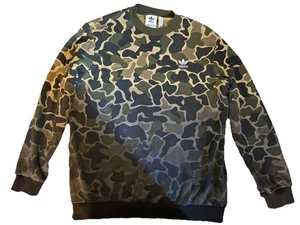 Adidas Sudadera Grande Adulto Verde Camuflaje Cuello Redondo Trifolio Pullover Atlético Para Hombres - Imagen 1 de 17