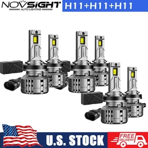 6PCS H11+H11+H11 LED Headlight Bulbs High Low Beam Fog Light Bright White 6500K - Picture 1 of 16
