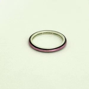 Pandora 925 Sterling Silver Purple Enamel Band Ring Size 6 - Picture 1 of 5