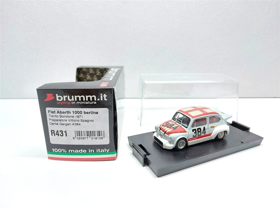 Fiat Abarth 1000 Berlina Trento Bondone 1971 #384 D. Gargan - 1/43 Brumm R431 - Immagine 1 di 2