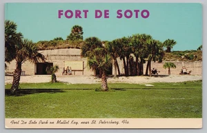 Cartolina d'epoca Fort De Soto Mullet Key vicino a San Pietroburgo Florida non spedita - Foto 1 di 2