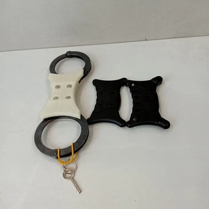 Hiatt Rigid Handcuffs Model 2103B With Serial & Custom Glow-In-The-Dark Grips - Picture 1 of 7