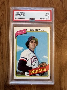 1980 TOPPS #74 SID MONGE INDIANS PSA 9 OTTIME CONDIZIONI - Foto 1 di 2