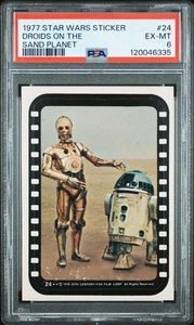 1977 Topps Star Wars Sticker DROIDS ON THE SAND PLANET PSA 6 #24 EX-MT - Picture 1 of 1