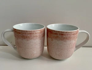 Par de tazas de té/café rosa craquelado Portmerion sin usar  - Imagen 1 de 4
