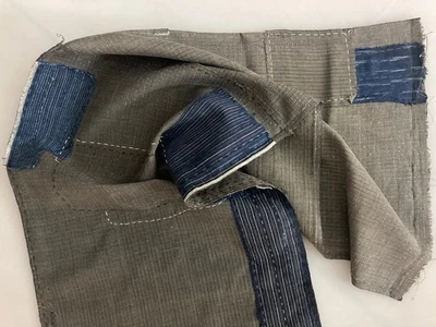 Very Old Japanese Indigo Boro Fabric 39" x 13.5"  • Vintage Textile • Stunning - Image 1 of 4