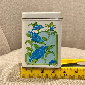 Vintage Vorratsdose Jugendstil Stil blau floral Morning Glory Ranken Deko - Bild 1 von 7