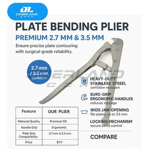 Plattenbiegezange 2,7 mm und 3,5 mm Premium Instrument beste Qualität chirurgisch - Bild 1 von 5
