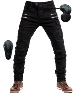Uomo Moto Pantaloni Jeans Con Protezione Motorcycle Biker Pant 4 X Attrezzature  - Foto 1 di 12