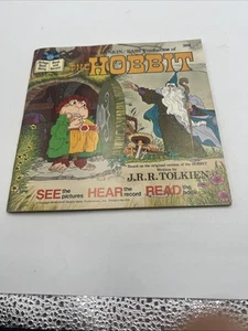 Tolkien's The Hobbit 24 Pg. Read-Along Book & Vinyl Record 1977 Disney EXCELLENT - Picture 1 of 4