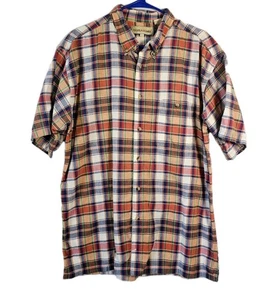 Tequila Sunrise Mens Shirt Large Red Plaid 100% Cotton EUC  - Picture 1 of 6