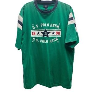 US Polo Assn. T Shirt Mens XL Green Soccer Blokcore Streetwear Hip Hop Vintage - Picture 1 of 10