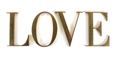 Lettere Grandi LOVE in Ottone Vintage da parete Retro-Illuminazione LED Insegna - Immagine 1 di 4