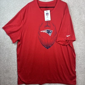 The Nike Tee New England Patriots Uomo 3XL Dri Fit Shirt Rosso NFL Calcio NUOVO - Foto 1 di 7