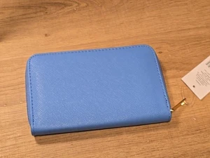 Womens Purse  Wallet Card Coin Holder Zipper Clutch LIGHT BLUE - Picture 1 of 7