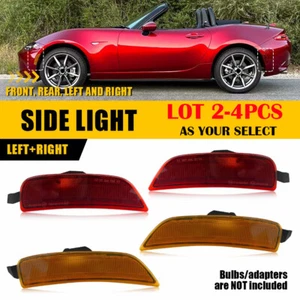 Front Rear Marker Side Light Housing For 2016-22 23 Mazda Miata MX-5 Amber Red W - Picture 1 of 23